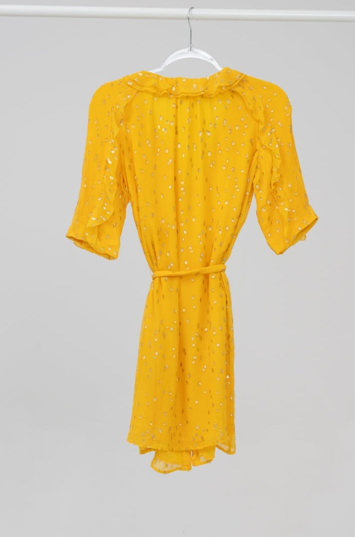 V-neckline dress in yellow Sezane, size S