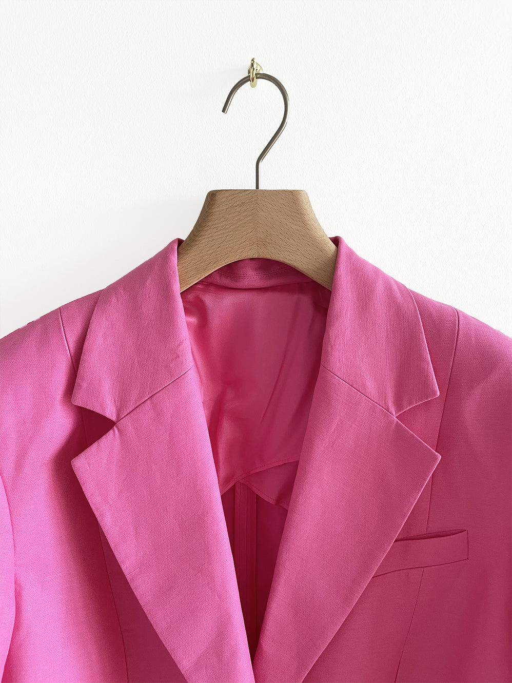 Oversized Pink Cotton Blazer, Size S