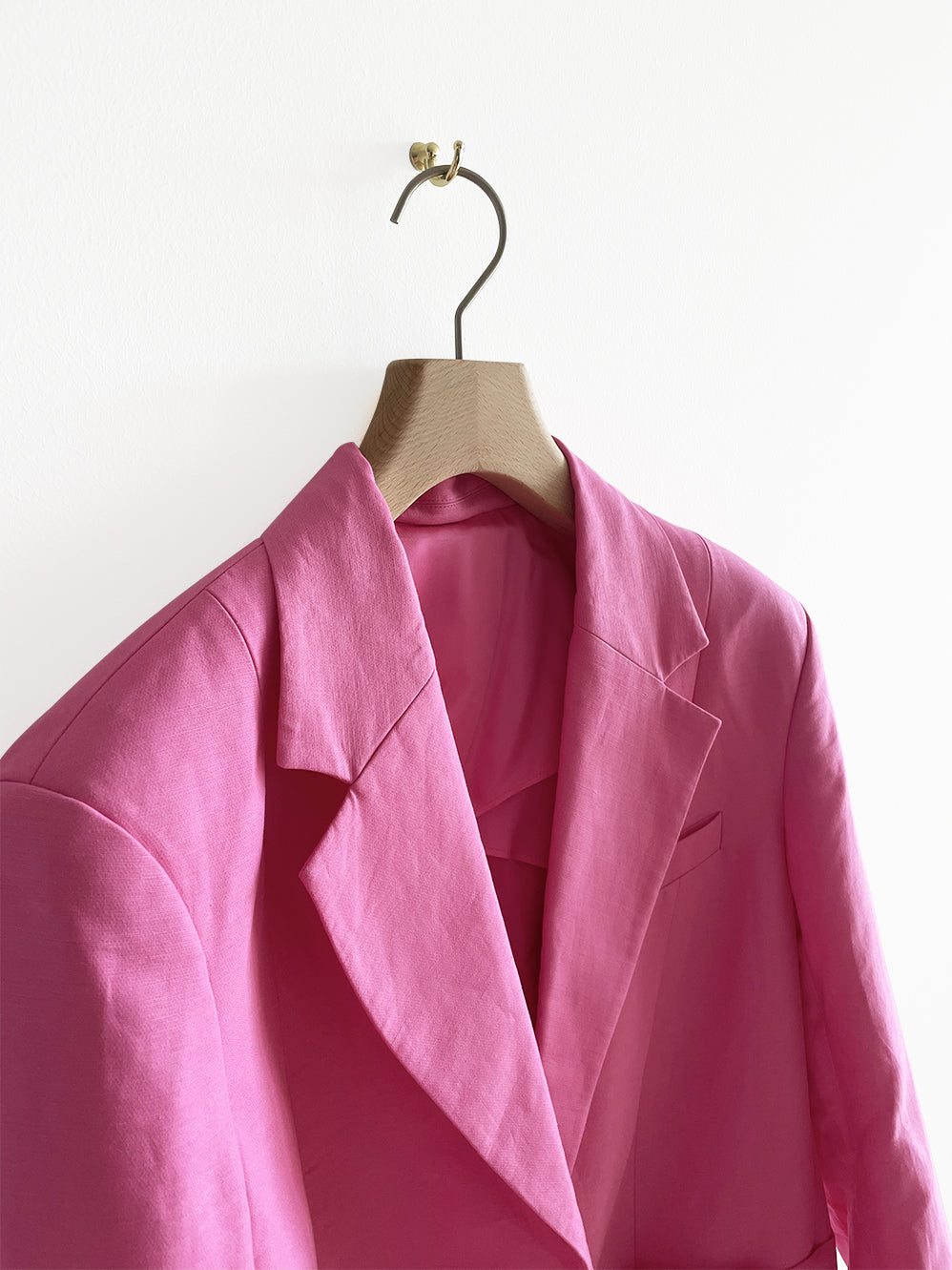 Oversized Pink Cotton Blazer, Size S