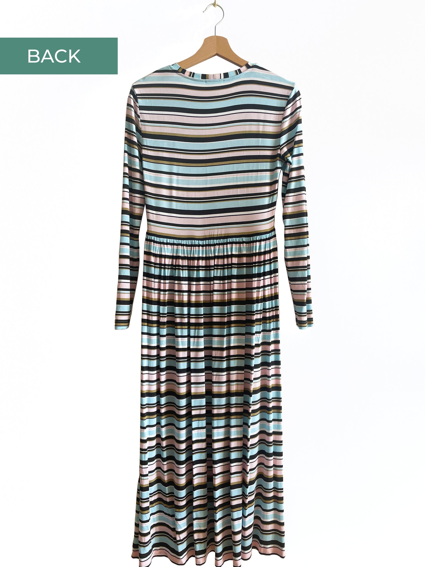 Gestreiftes Midikleid aus Stretch-Jersey