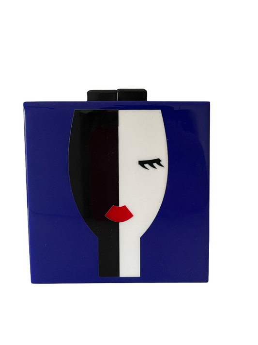 The Face Clutch blue